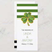 Groene strepen en klaver Ierse bruiloft programma Programmakaart (Voorkant / Achterkant)