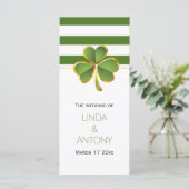 Groene strepen en klaver Ierse bruiloft programma Programmakaart (Staand voorkant)