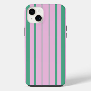 Groene strepen en zachte roze iPhone 14 Plus hoesj