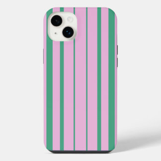 Groene strepen en zachte roze iPhone 14 Plus hoesj