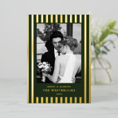 Groene Strepen  Folie Feestdagenkaart (Staand Voorkant)