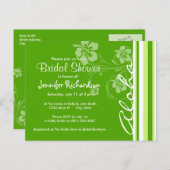 groene strepen; gestreept; Aloha Uitnodiging Briefkaart (Voorkant / Achterkant)