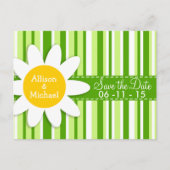 groene strepen; gestreept; Daisy Aankondigingskaart (Voorkant)