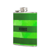 Groene strepen getextureerd patroon heupfles (Links)