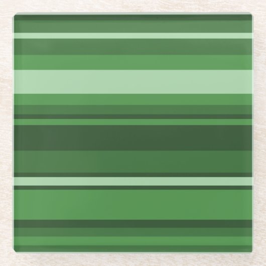 Groene strepen glazen onderzetter (Voorkant)