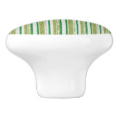 Groene Strepen Glitter Keramische Knop (Zijkant)
