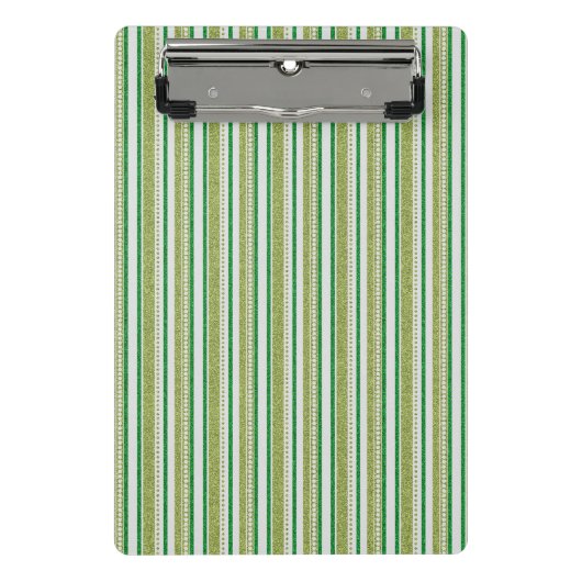 Groene Strepen Glitter Mini Klembord (Voorkant)