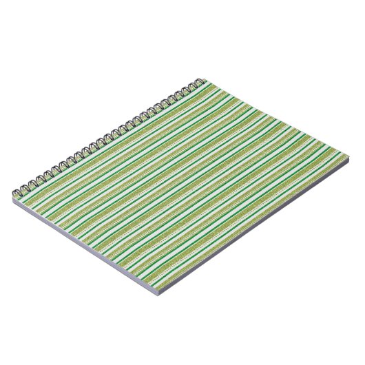 Groene Strepen Glitter Notitieboek (Linkerzijde)