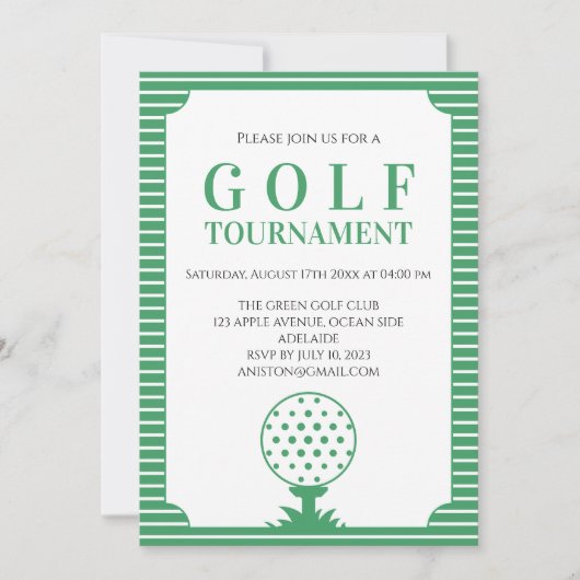 Groene Strepen Golftoernooi Kaart (Voorkant)