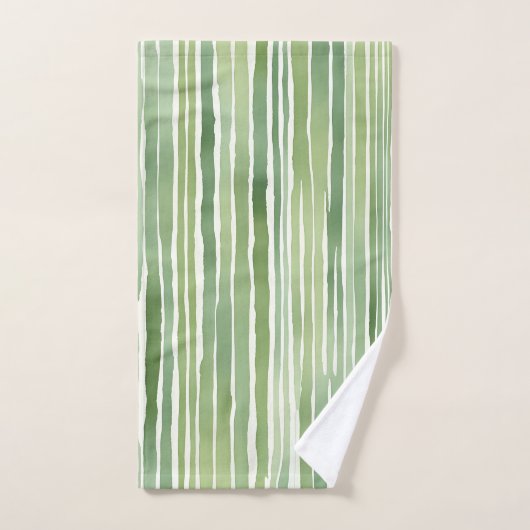 Groene Strepen Handdoek (Handdoek)