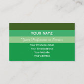 Groene strepen in internationale talen hallo visitekaartje (Achterkant)