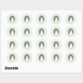 Groene Strepen Kat Ronde Sticker (Vel)