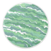Groene Strepen Keramische Knop (Voorkant)