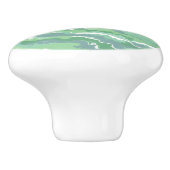 Groene Strepen Keramische Knop (Zijkant)
