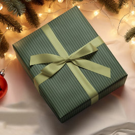 Groene Strepen Kerstkleur Elegant Eenvoudige Stijl Cadeaupapier