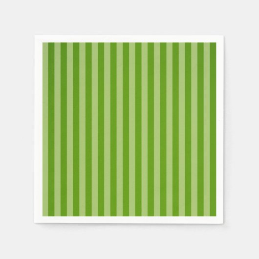 Groene Strepen Kerstmis Papier Servetten (Voorkant)