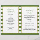 Groene strepen klaver gevouwen Iers trouwprogramma (Achterkant)