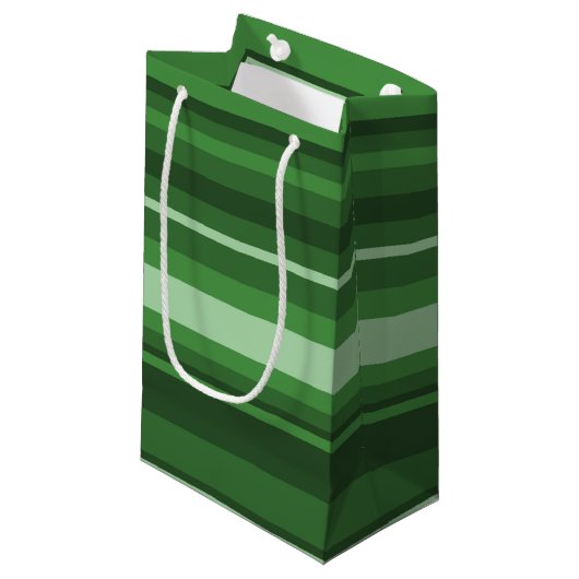 Groene strepen klein cadeauzakje (Voorkant Gekanteld)