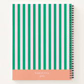 Groene Strepen Kleurrijke Controles Dagboek Notiti Notitieboek (Achterkant)