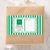 Groene strepen & krullend Lijst & Logo Etiket (Insitu)