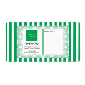 Groene Strepen & Krullerige Frame & Logo Etiket (Voorkant)