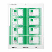 Groene Strepen & Krullerige Frame & Logo Etiket (Full Sheet)