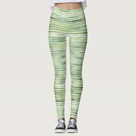 Groene Strepen  Leggings (Voorkant)