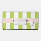 Groene strepen, lijnen, streeppatroon, Jouw naam Bureaumat (Keyboard & Muis)
