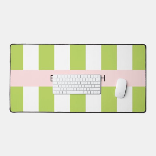 Groene strepen, lijnen, streeppatroon, Jouw naam Bureaumat (Keyboard & Muis)