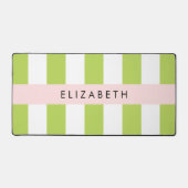 Groene strepen, lijnen, streeppatroon, Jouw naam Bureaumat (Voorkant)
