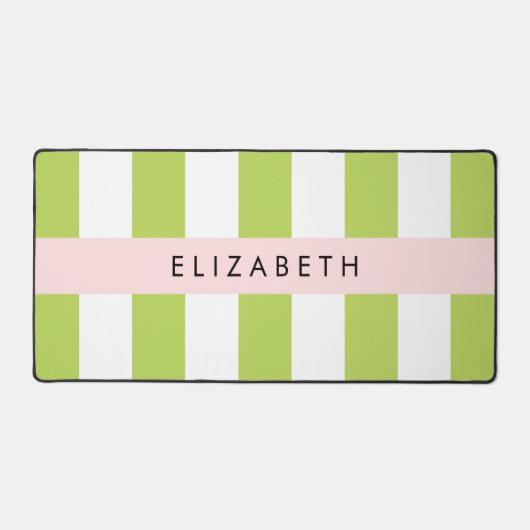 Groene strepen, lijnen, streeppatroon, Jouw naam Bureaumat (Voorkant)