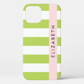 Groene strepen, lijnen, streeppatroon, Jouw naam Case-Mate iPhone Case (Achterkant)