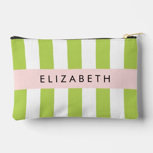 Groene strepen, lijnen, streeppatroon, Jouw naam Etui (Achterkant)
