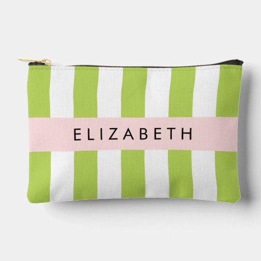 Groene strepen, lijnen, streeppatroon, Jouw naam Etui (Voorkant)