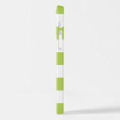 Groene strepen, lijnen, streeppatroon, Jouw naam iPhone Hoesje (Linkerkant)