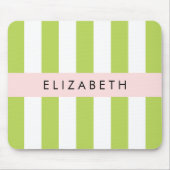 Groene strepen, lijnen, streeppatroon, Jouw naam Muismat (Voorkant)