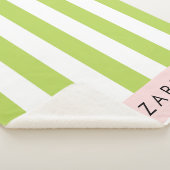 Groene strepen, lijnen, streeppatroon, Jouw naam Sherpa Deken (3/4)