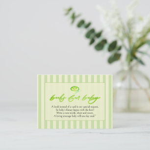 Groene Strepen Matcha Boeken voor de Baby Informatiekaartje