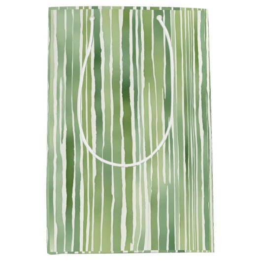 Groene Strepen  Medium Cadeauzakje (Voorkant)