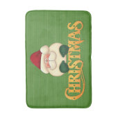 Groene strepen met gouden kerst en kerstmis badmat (Voorkant Verticaal)