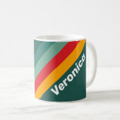 Groene Strepen met Naam Koffiemok (Voorkant rechts)
