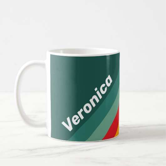 Groene Strepen met Naam Koffiemok (Links)