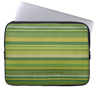 Groene strepen Mexicaanse stof stijl Laptop Sleeve