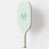 Groene Strepen Monogram Naam Pickleball Paddle (Links)