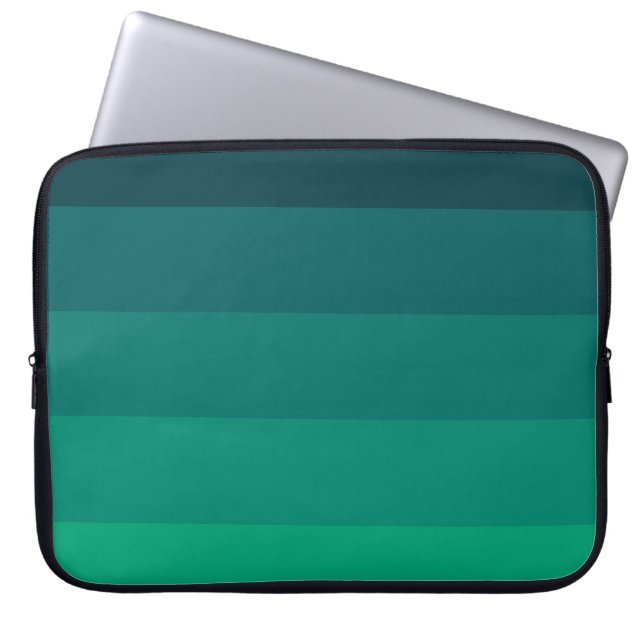 Groene strepen palet laptop sleeve (Voorkant)