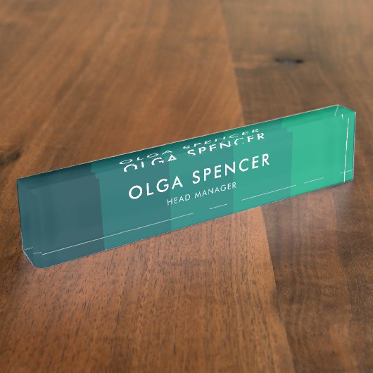 Groene strepen palet naambordje (Zijkant)