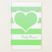 Groene strepen Pastel hart dagelijks Planner (Voorkant)