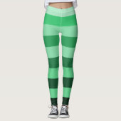 Groene Strepen Patroon Kleur Blok Leggings (Voorkant)