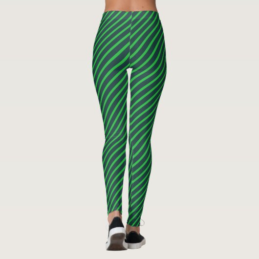 Groene strepen patroon St Patrick's Day Leggings (Achterkant)