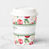Groene strepen & rode appels  papieren bekers (Links)